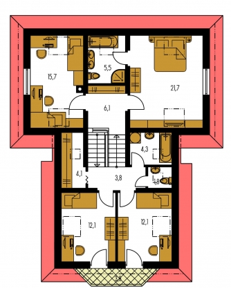 Grundriss des Obergeschosses - ELEGANT 122